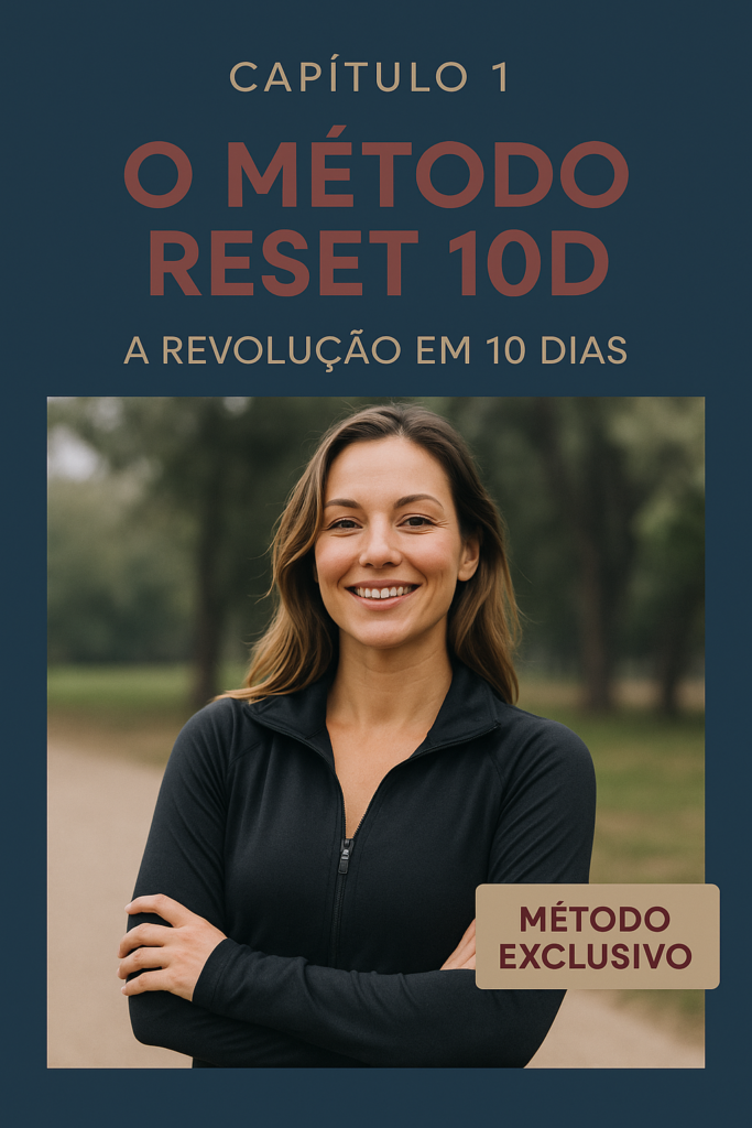O Reset 10D não é uma dieta. É um método que ativa os gatilhos mentais certos, resgata sua autodisciplina, reorganiza sua rotina e ajuda você a perder peso com saúde, sem precisar de medicamentos ou fórmulas milagrosas. Em apenas 10 dias, você sentirá mais energia, foco, autoestima e leveza. Está pronta para resetar sua vida?